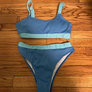 Ombré blue two piece bikini